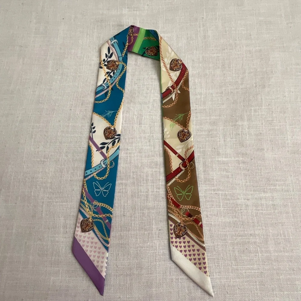 Wristpop L.A.Apple Watch Thin Neck Purse Art Print Silk Scarf  Hairband NWOT